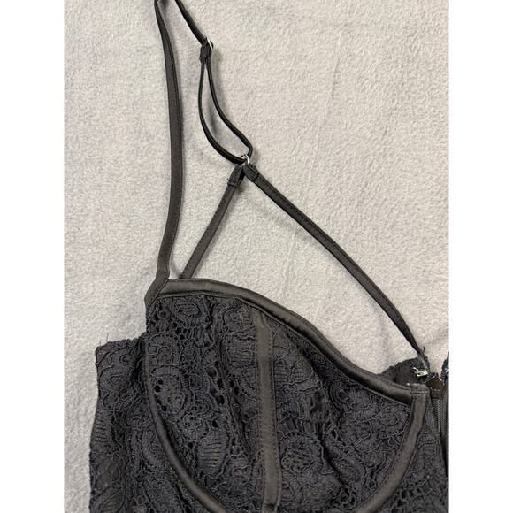 For Love And Lemons Dress Julia Mini Bodycon in Black Lace Size Large Cocktail - Picture 10 of 16